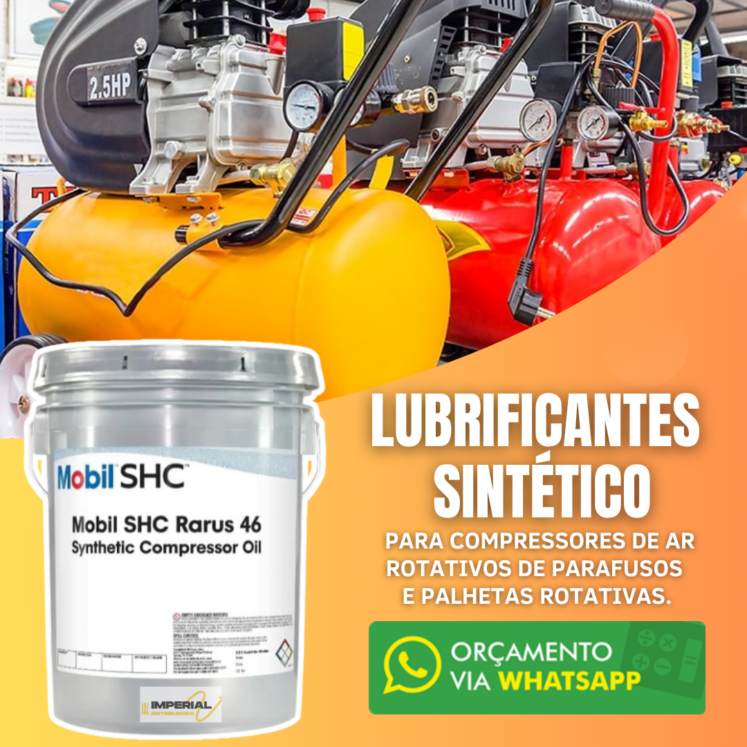 Lubrificantes sintético para compressores de ar, rotativos de parafusos e palhetas rotativas